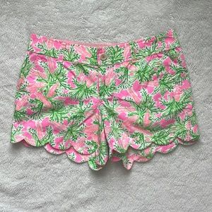 Lilly Pulitzer Buttercup Pink and Green Shorts size 8